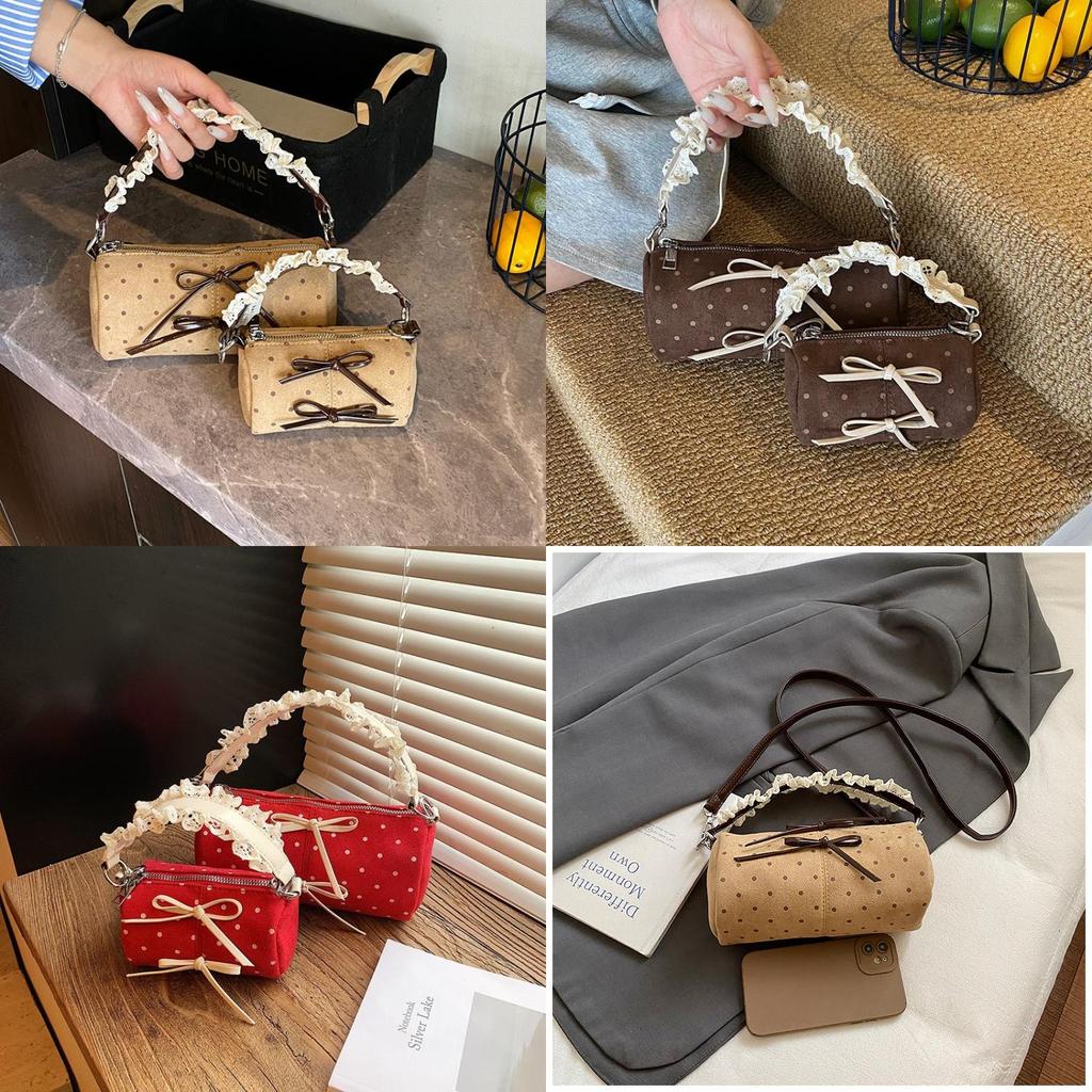 Kids Dot Pattern Canvas Mini Backpack With Adjustable Straps For Daily Use