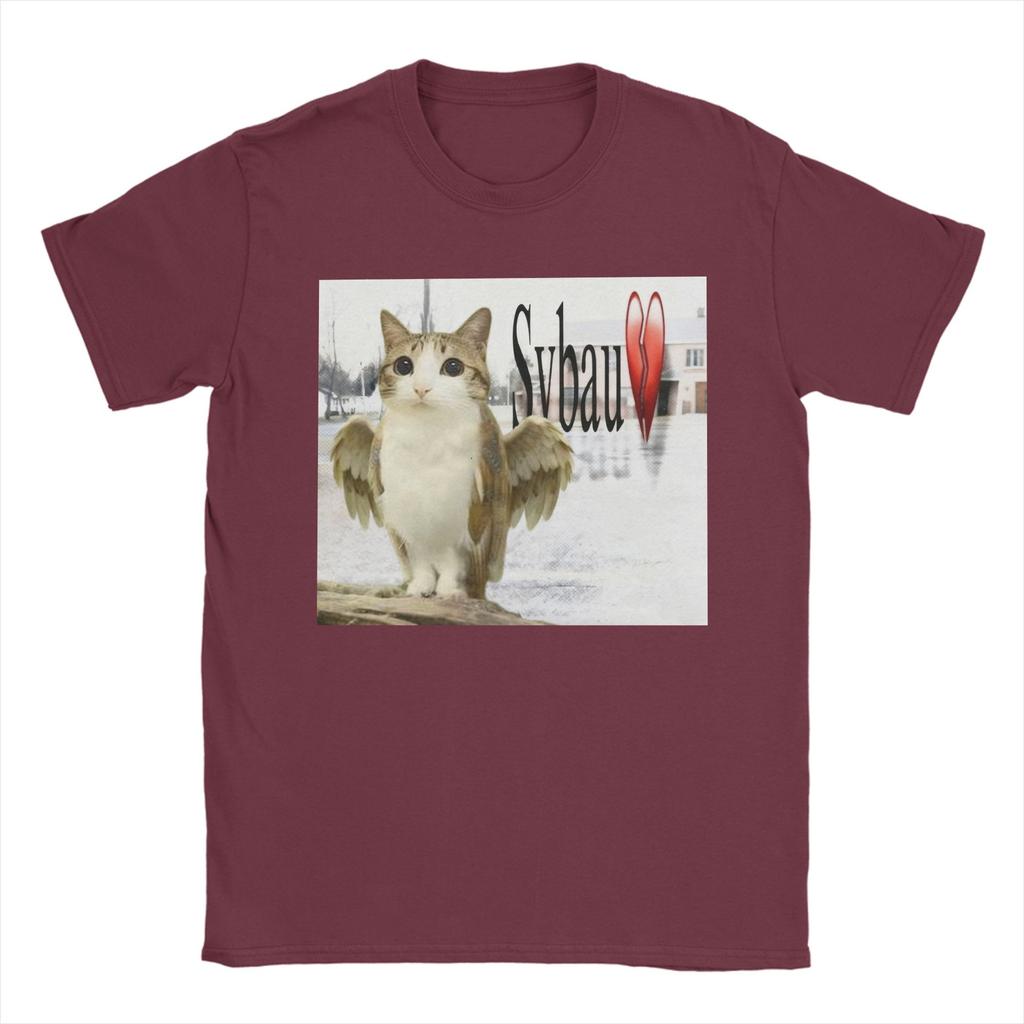 Sybau Meowl Kočičí sova Kočičí trička pro muže Vintage tričko z čisté bavlny S kulatým výstřihem Krátký rukáv Trička Dárková trička