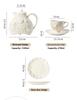 Rose Emboss Ceramic Teapot Black Tea Cup Saucers Set Retro Afternoon Tea Coffee Cup Saucer Couple Cup Set Home Drinkware Mug