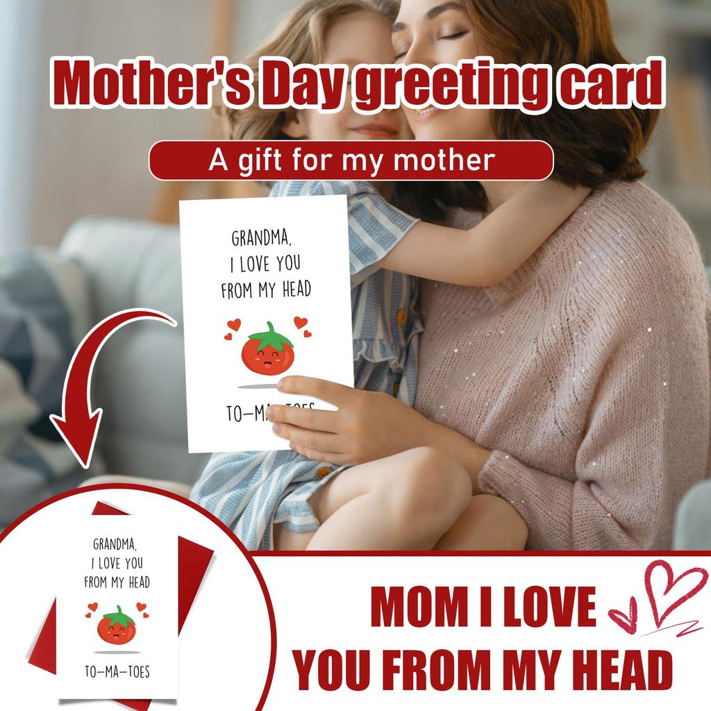Funny Birthday Card For Grandma, Tomato Pun Mother’s Day Card, Mother’s Day Gift From Grandchild, I Love You Card For Grandma