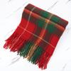 Autumn and winter Christmas cashmere plaid scarf women's circle yarn Ankara red versatile shawl high-end scarf