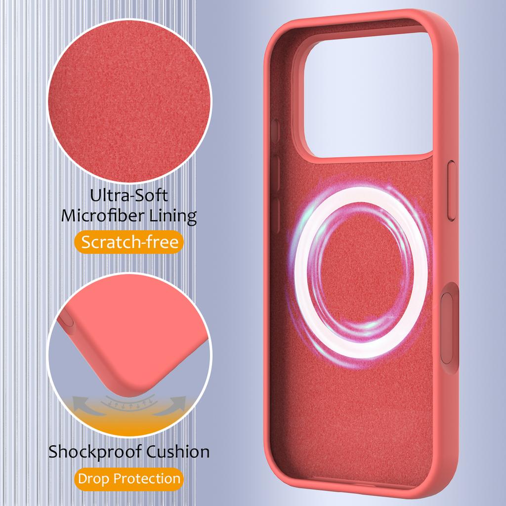 For iPhone 17 Pro Case Compatible with MagSafe Anti-Drop Liquid Silicone Phone Cover