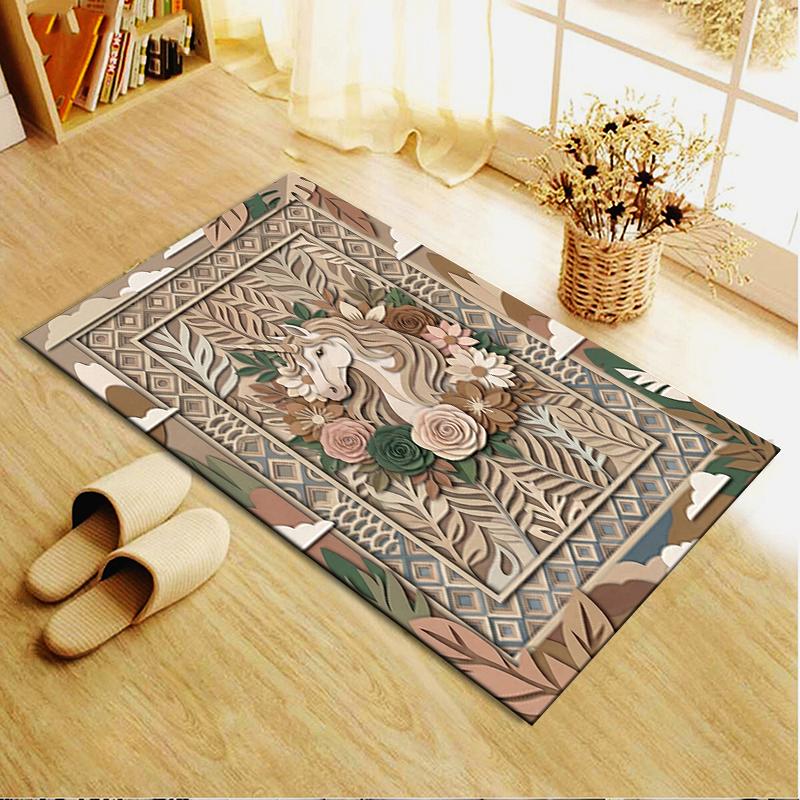 2025 New Unicorn Animal Carpet Rug for Living Room Bedroom Home Sofa Decoration,Kids play Non-slip Floor Mat133