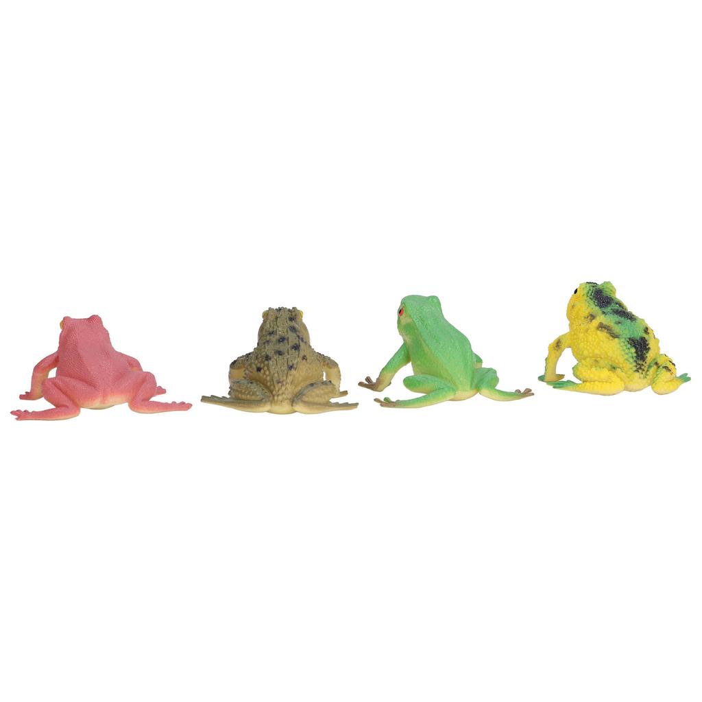 4pcs High Simulation Toad Model Bright Color Toad Toy Set Tricky Squeeze Toad Toys for Children