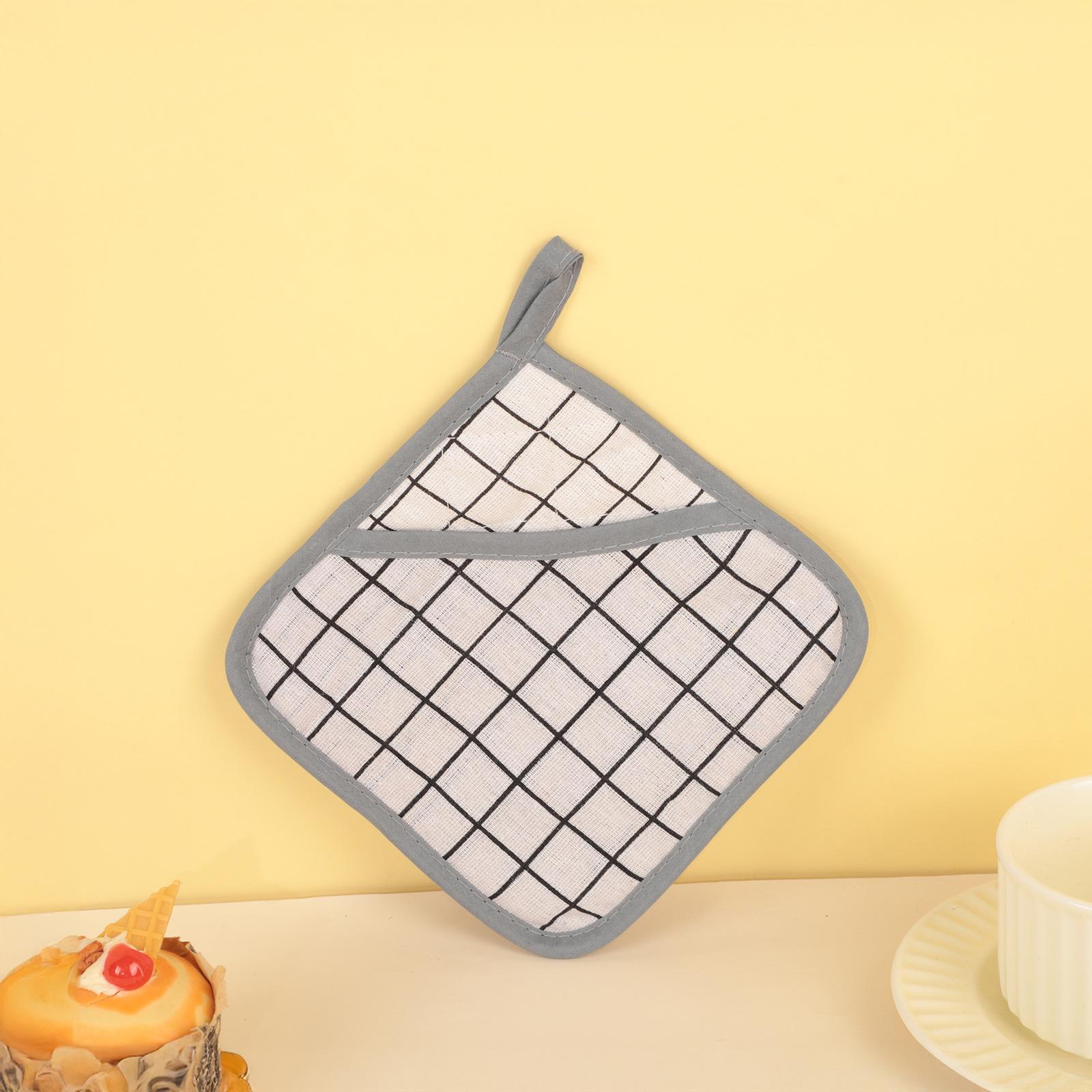 Жаропрочные хлопково-льняные прихватки: Термостойкие перчатки для выпечки для использования в микроволновой печи Mat 16*16cm, Glove 25*15cm