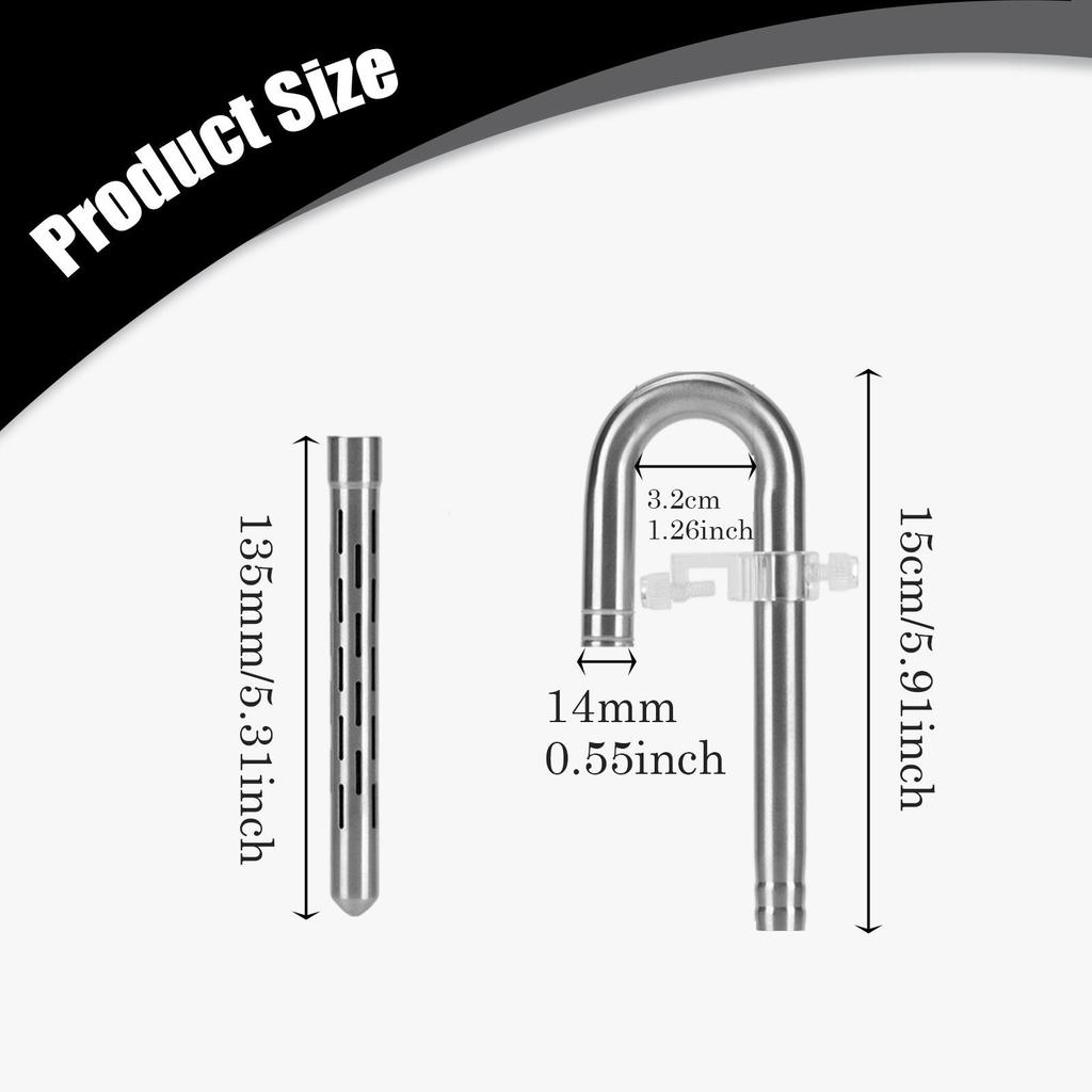 Aquatic Inflow Lily Pipe Leakproof ,Easy Assembly, Functional Sturdy Universal Metal Fish Tank Accessory Inflow Set Inlet