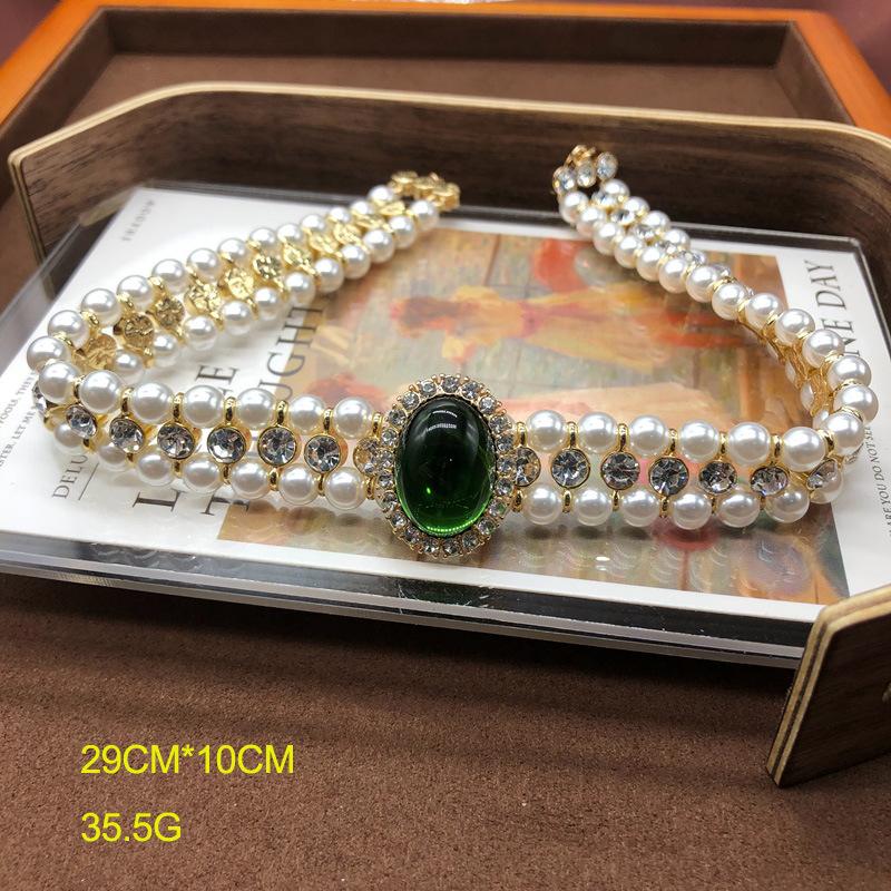 Necklace Gray Shell Pearl Colored Glazed Neck Chain Stud Earrings Bracelet Set