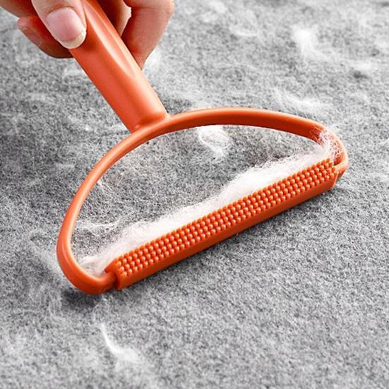 Portable Scraper Cat Dog Hair Remover with Long Handle Anti-Slip Curved Grip Reusable Widened Coverage Area Hair Ball Lint Remover