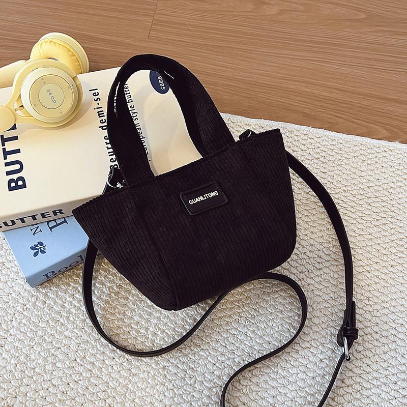 Small Canvas Bucket Purse For Women With Internal Pouch And Single Strap For Casual Wear
