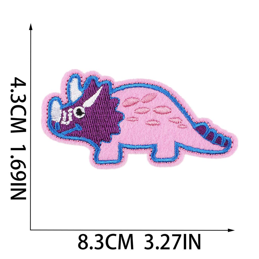 Autocolant din Pânză Brodată cu Dinozauri Mixt, Decorațiune pentru Haine, Autocolant Mic cu Petec de Dinozaur, Potrivire pentru Geantă, Petec cu Animale Mici.