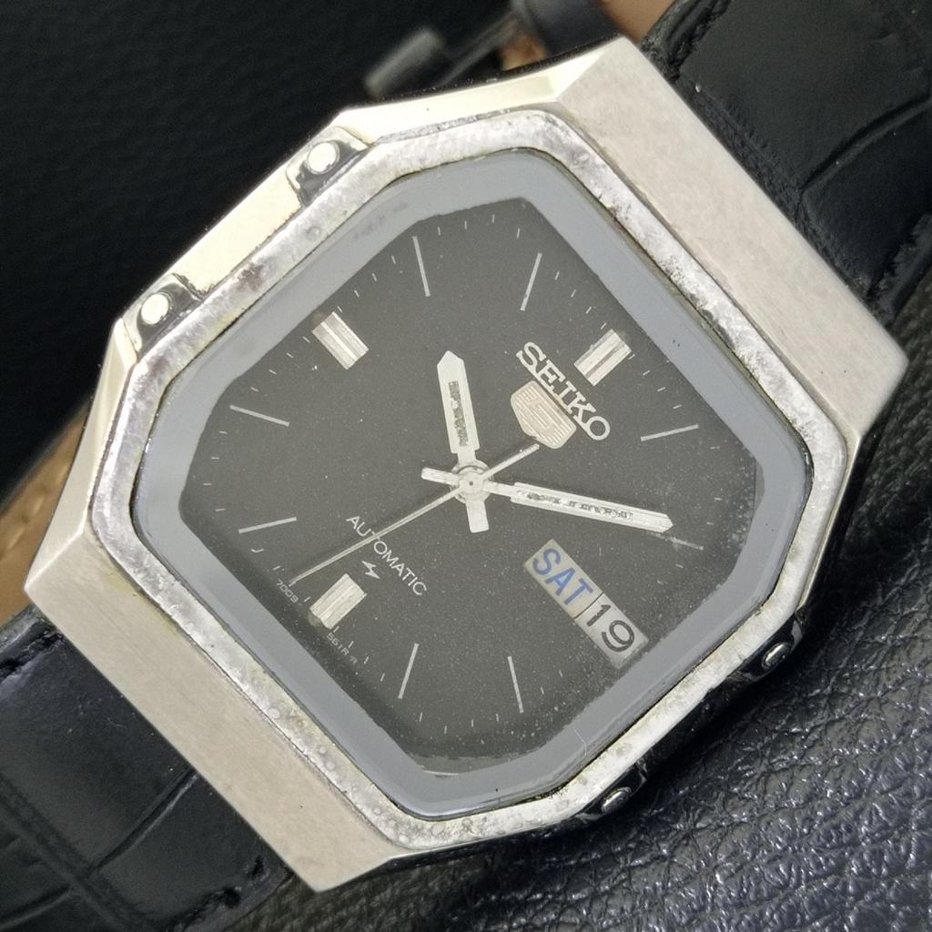 Seiko 5 AUTOMATIC JAPAN MENS 7009A VINTAGE ORIGINAL DIAL WATCH A702385-5 R124-a702385