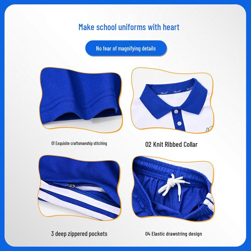 Shudi Shenzhen Middle School Male Summer Uniform Short-Sleeve T-Shirt
