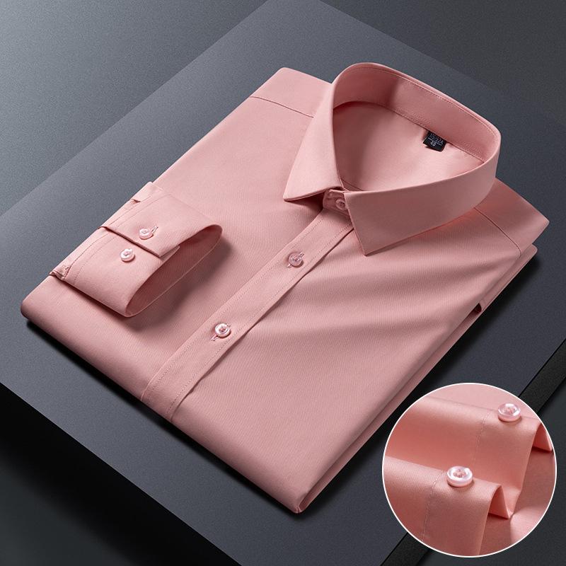 Nové Pánské Košile Proti Vráskám s Dlouhým Rukávem Společenské Košile Pro Slim Fit Camisa Social Business Blůza Bílá Košile S-8XL
