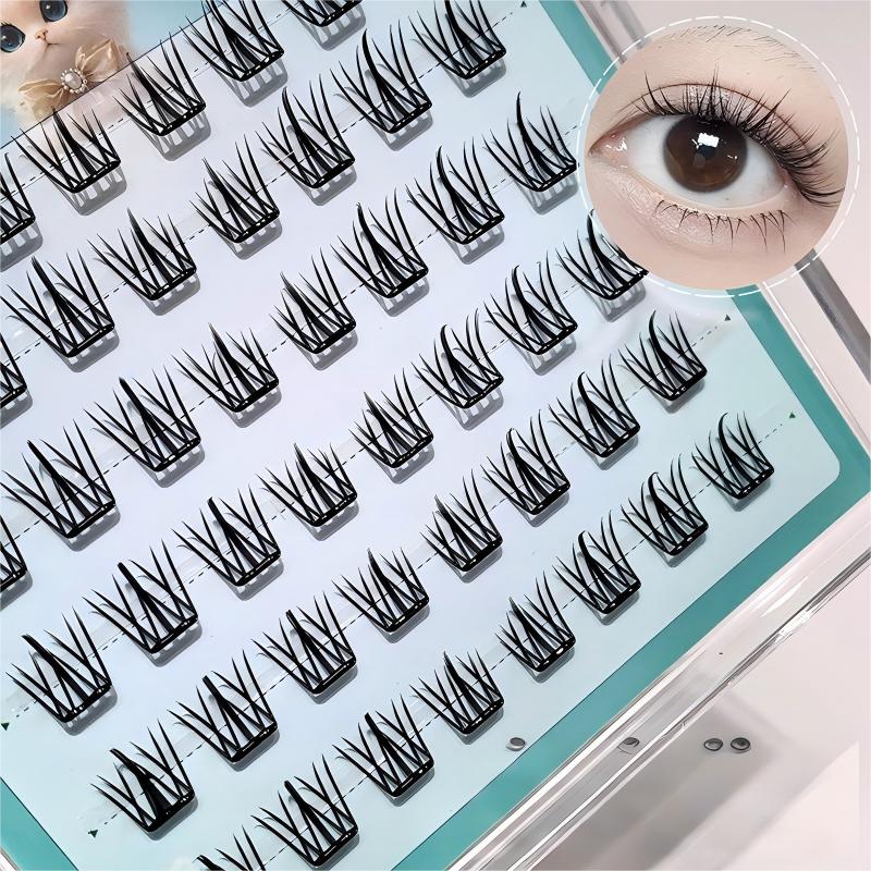 GEGE BEAR Naturalne komiksowe rzęsy C-Curl bez kleju, segmentowe rzęsy samoprzylepne, łatwe w noszeniu, idealne dla początkujących