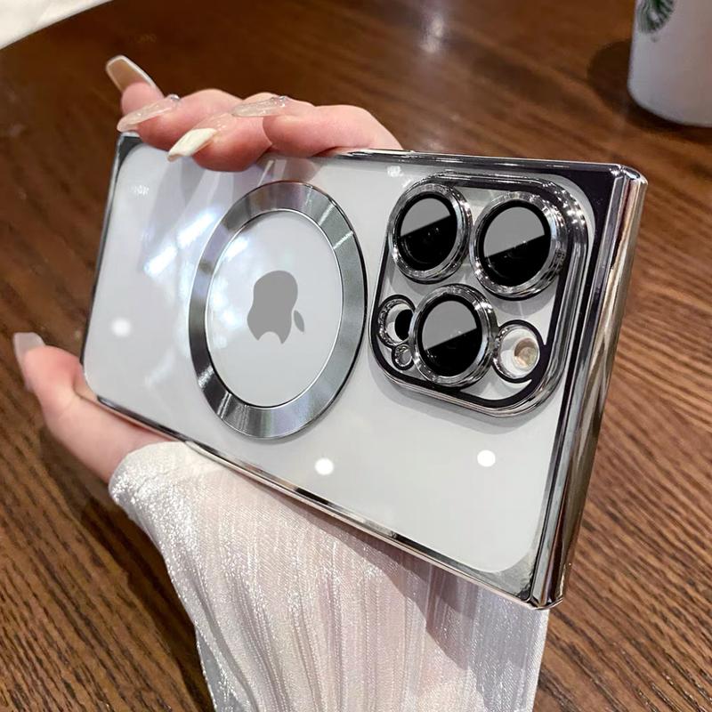 Luxuriöse Magsafe Magnetische Beschichtung Handyhülle Für iPhone 16 Pro Max 15 14 13 12 11 14 Plus Kabelloses Laden Transparent Weiche Hülle