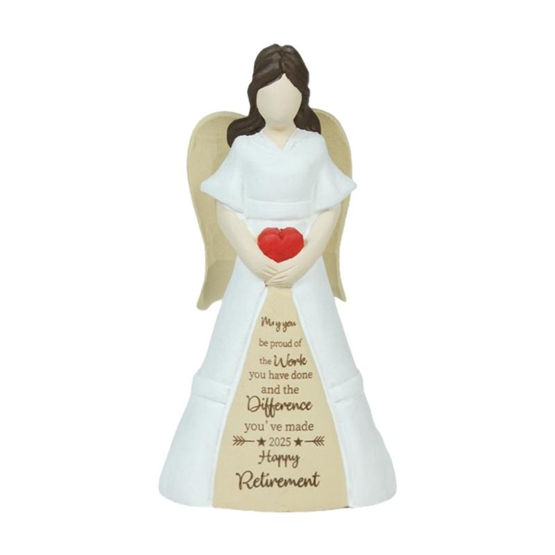 

Elegant Wooden Angel Statue Wonderful Sendoff Present For Coworker Or Family Member Holding A Symbol 1