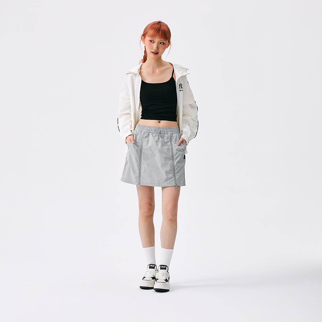 New MLB New York Yankees Basic Collection SS25 Casual Short Skirts Women's Light Gray 3FSKB0753-50GRL