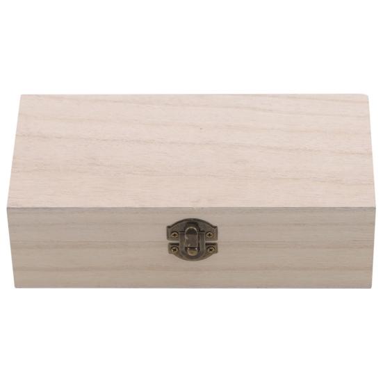 Joyero retro de madera de color sólido con caja de baratija