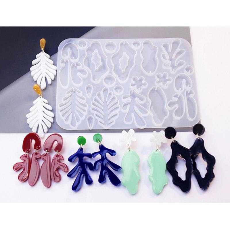 3D Irregular Silicone Molds Jewelry Casting Molds Epoxy Resin Pendant Mould for DIY Earrings, Jewelry, Keychain, Crafts