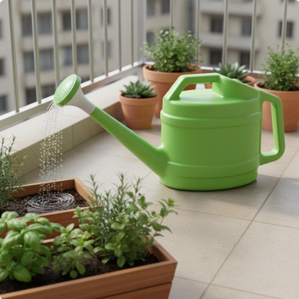 Long Spout Watering Pot Large Capacity Long Spout Watering Can Plastic Water Can with Sprinkler Head Sturdy Construction