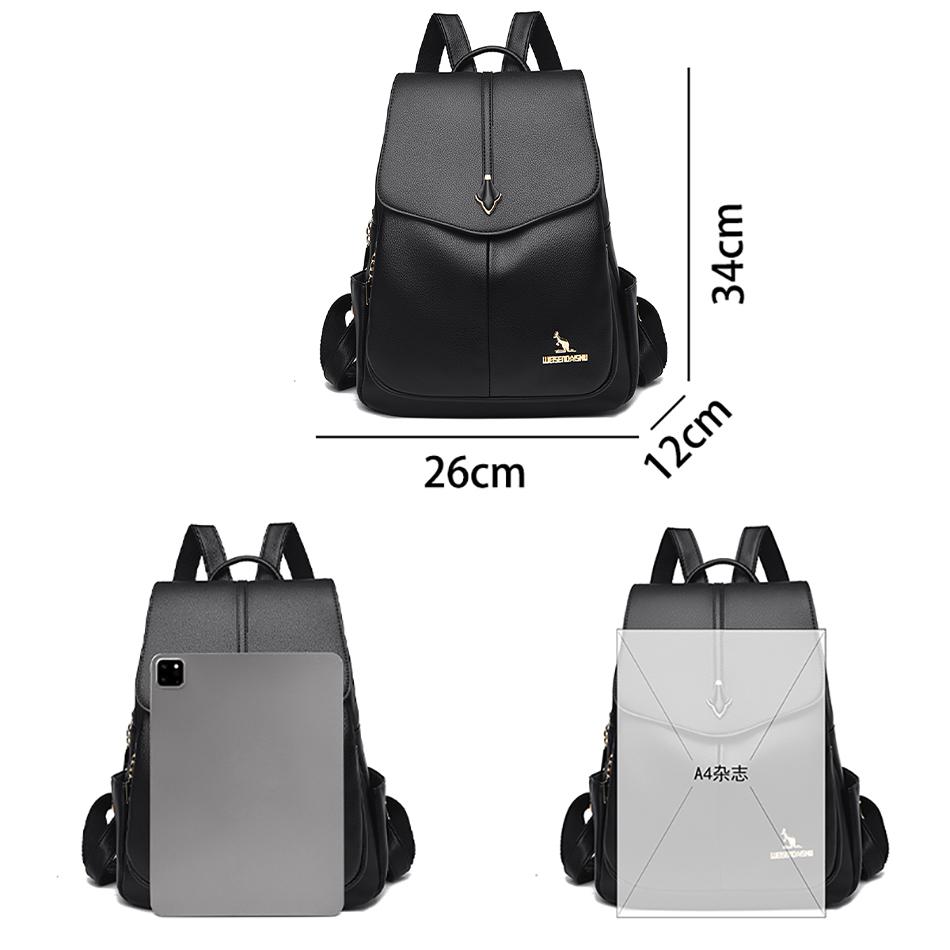 Luxury Women Leather Backpack for Designer Backpacks Vintage Solid Color School Bags Ladies Shoulder Bag Fashi Travel Bags Sac