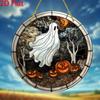 2D flat Halloween decoration - acrylic pendants (ghosts, jack-o-lanterns, full moon) - scary windows, door party decoration, holiday home decoration