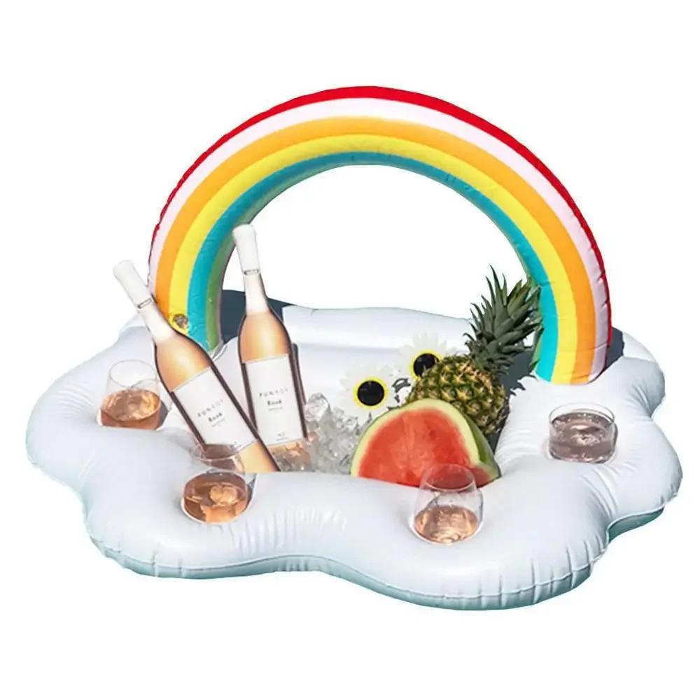 Water Inflatable Rainbow Ice Bucket Coconut Tree Parasol Ice Bar Coaster Tray Inflatables Pool Toys Swimming Pool Inflatable