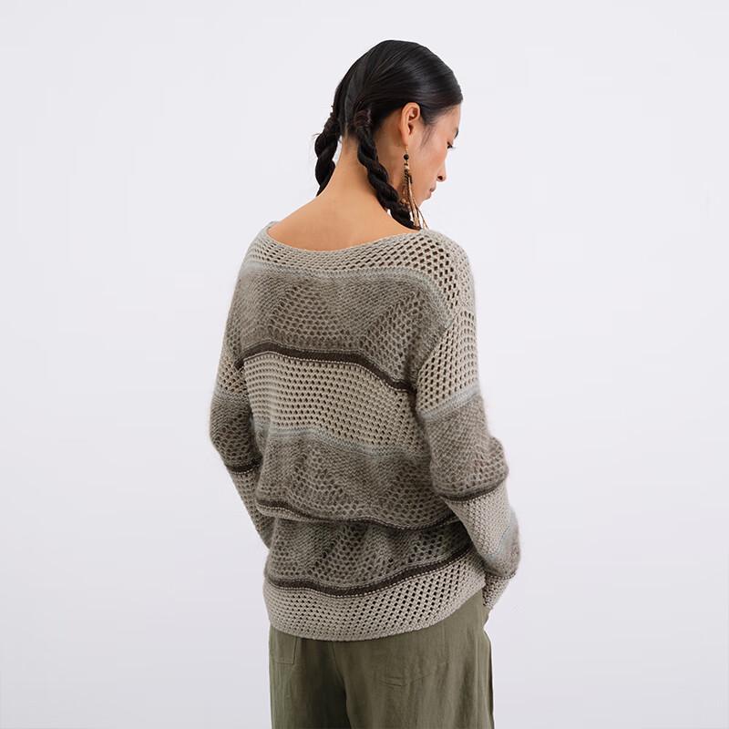 GREEN BELT Urban Traveler Color Block Stripe Knit Pullover