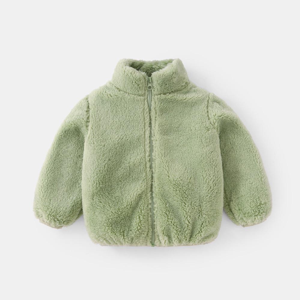 Children's Plush Spring/Autumn Coat for Boys and Girls - Warm, Double-Sided Fleece Outerwear