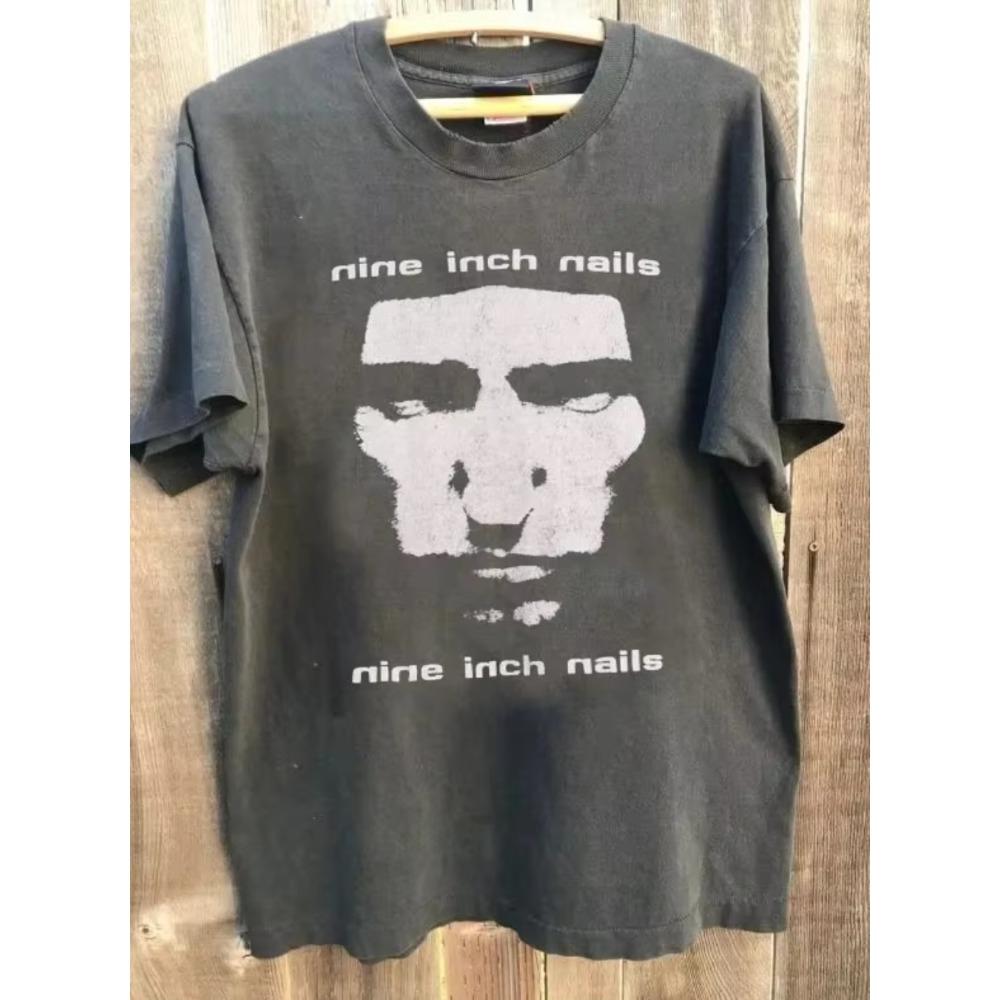 

Nine Inch Nails Industrial Metal Band Charcoal Unisex Cotton Printed T Shirt Men Women Vintage T Shirt Men Oversized T Shirt 5XL