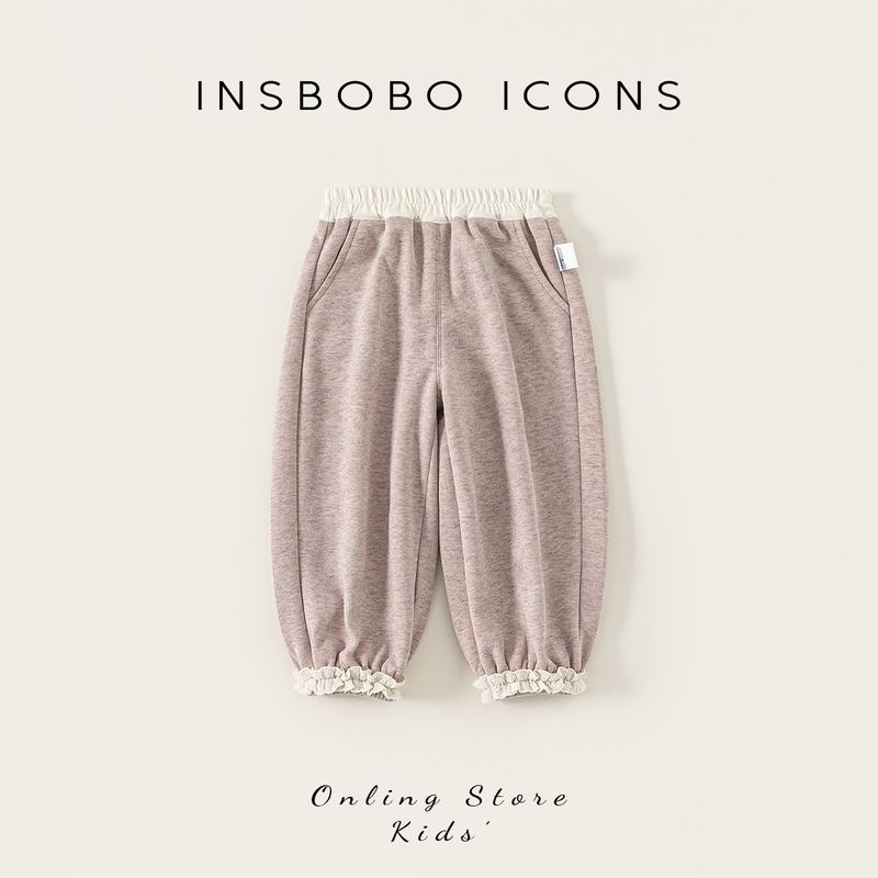 Girls Pants Children s Spring Clothing 2026 New Style Baby Girl Long Pants Stylish Infant Spring and Autumn Sports Pants Casual Pants Trendy Pink Flower Gray (Spring and Autumn) 100