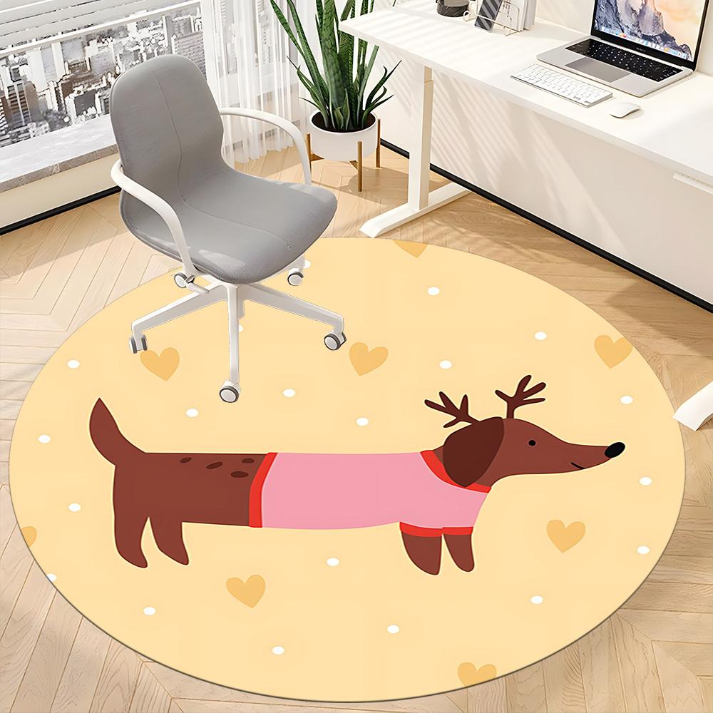 1pc Reindeer Dog Costume Chair Carpet for Office Non Slip, Machine Washable Rug for Office, Room Holiday Decor for Christmas, Birthday Polyester
