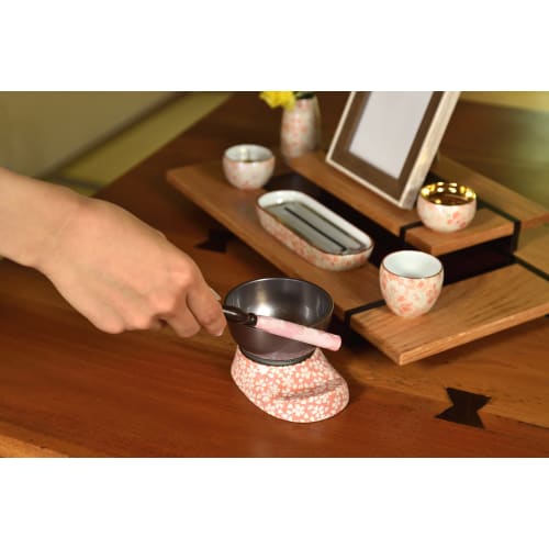 Sunmany Mini Orin Set, Authentic Arita Ware, 2.5 Inches, Made In Japan, Buddhist Altar Rin, Modern Buddhist Altar Accessories, Small and Cute, Bell So