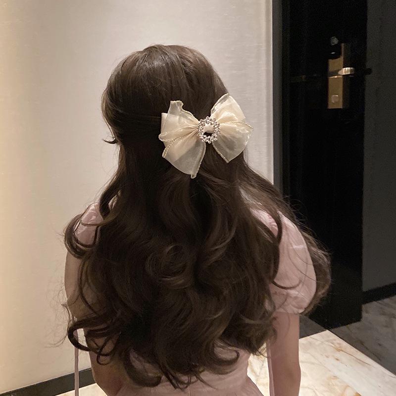 Shiny Rhinestones Bow Hair Accessories Hairpin Crystal Hair Clip for Girls Headdress