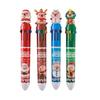 Cute Cartoon Christmas Ten-color Ballpoint Pen with Santa, Reindeer, and Snowmen
