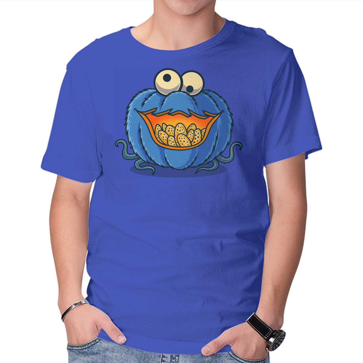 Unisex Crew Neck T-Shirt The Pumpkin Monster Graphic Short Sleeve Casual Tee L