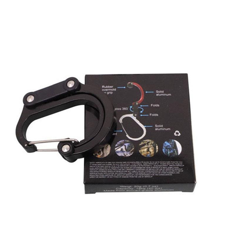 D-shaped Aluminum Carabiner: Multi-functional 360° Rotating Quick Link for Outdoor Sports