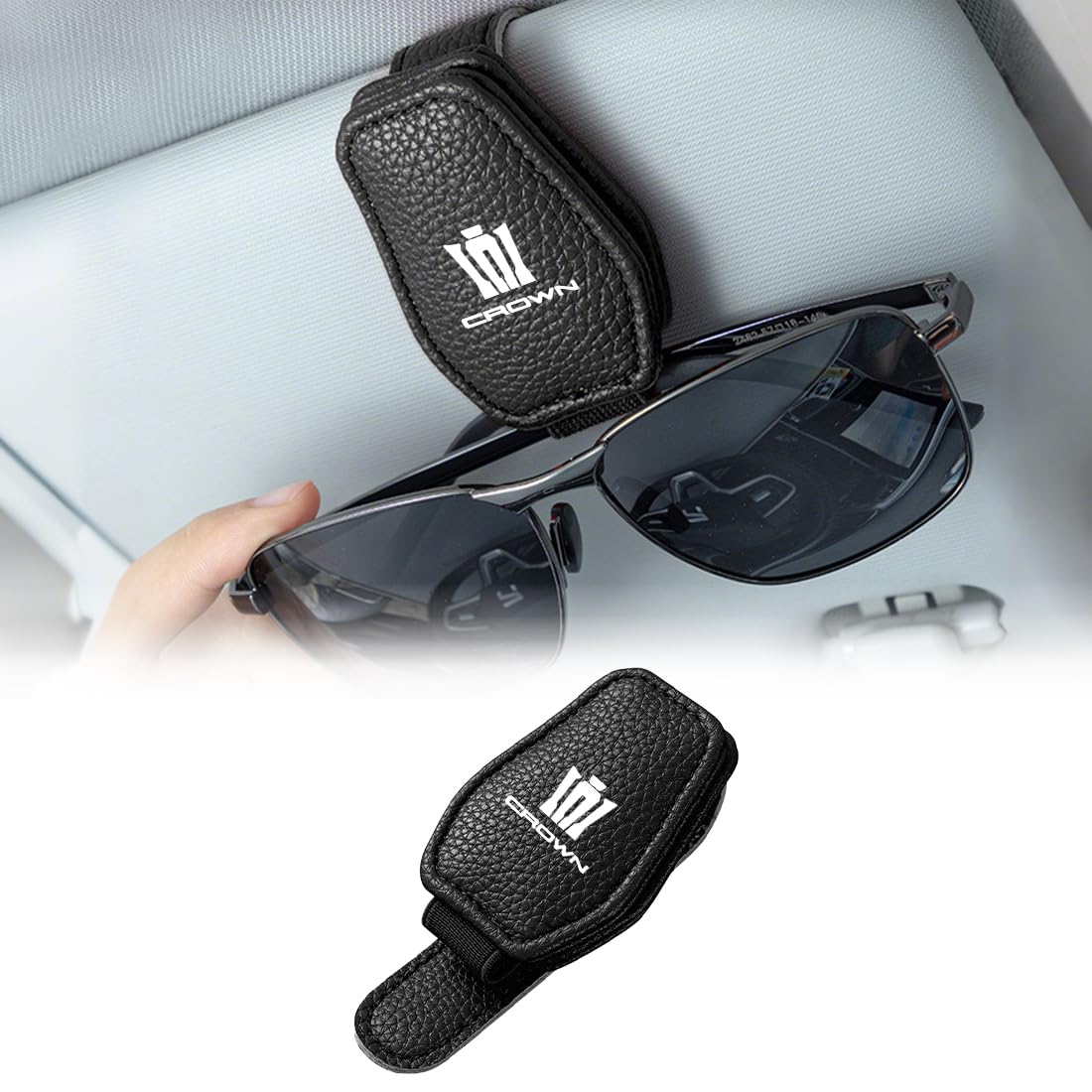 

Crown Car Sunglasses Holder CROWN Exclusive Car Glasses Compatible with Crown and 220 Easy Safe Attaches to Protects Car Interior Accessory Crown - чёрный