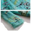 Chiffon for Women In Summer Chinese Style Tang Suit  Stand Collar and Quarter Sleeve Retro Printed Top
