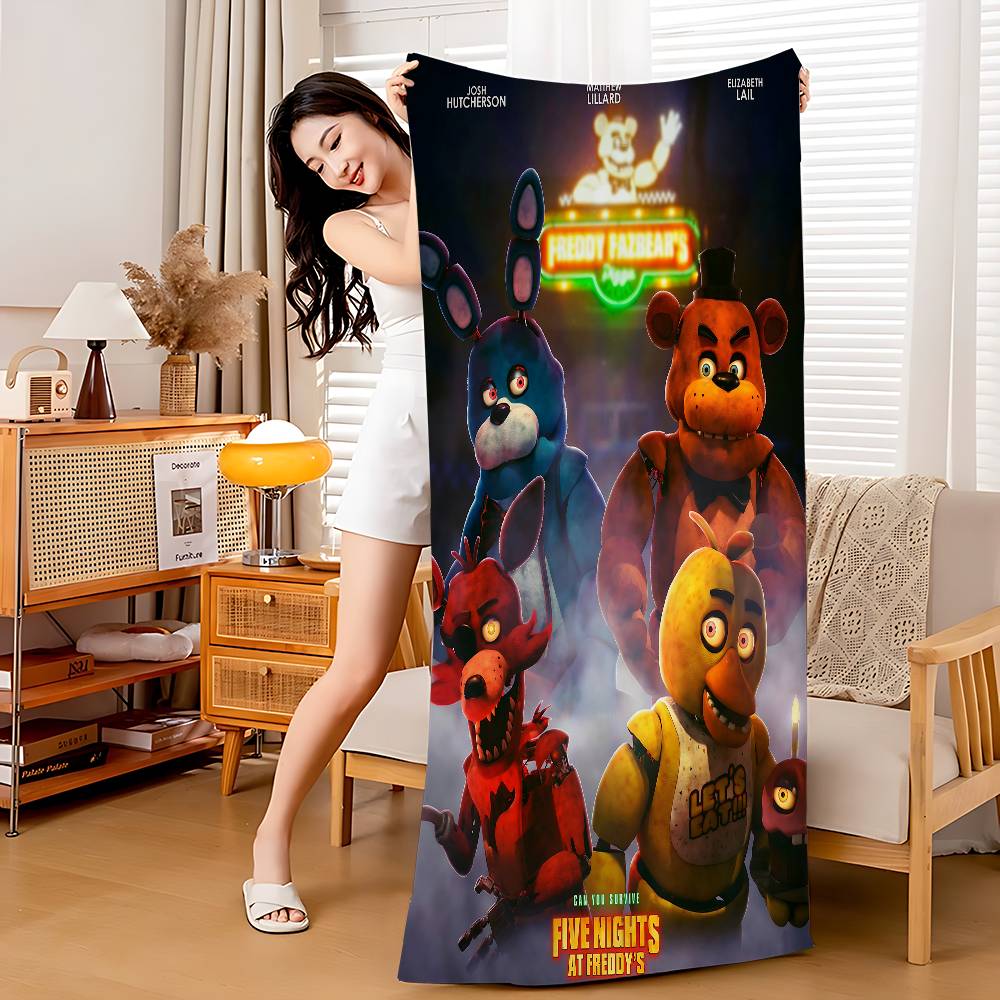 New FNAF Movie Game Anime Beach Swimming Towel Soft Absorbent Washcloth Children's Gifts for Kids Travel Camping Gym
