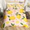 Set Biancheria da Letto Limone e Arancia per Bambini Ragazzi Ragazze Copripiumino Pompelmo Singolo Matrimoniale Estate Fresco Frutta Copripiumino Set
