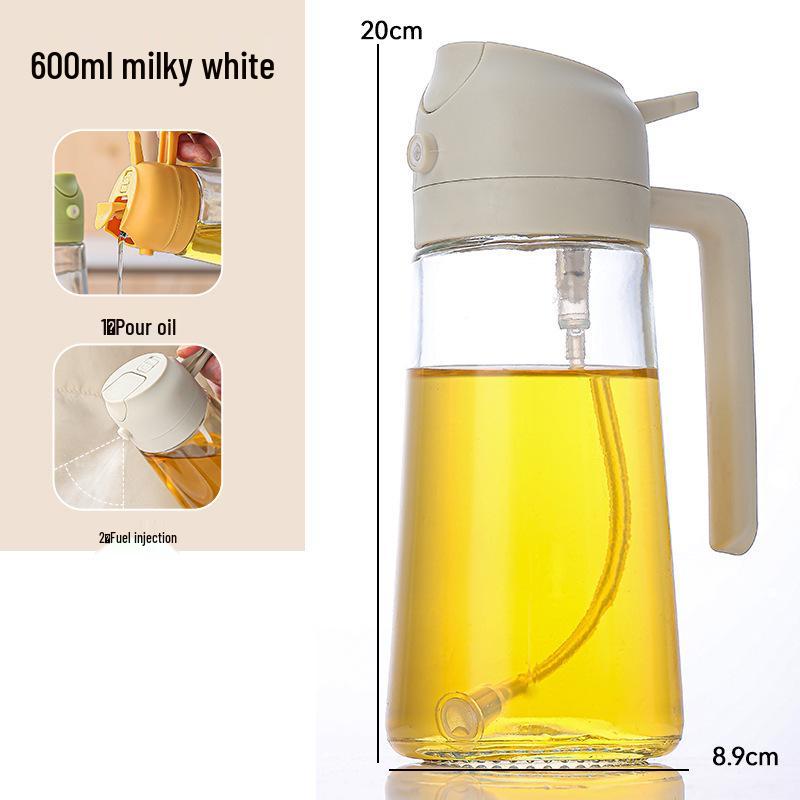 Dual-Function Leak-Proof Glass Oil Sprayer & Pourer for Kitchen