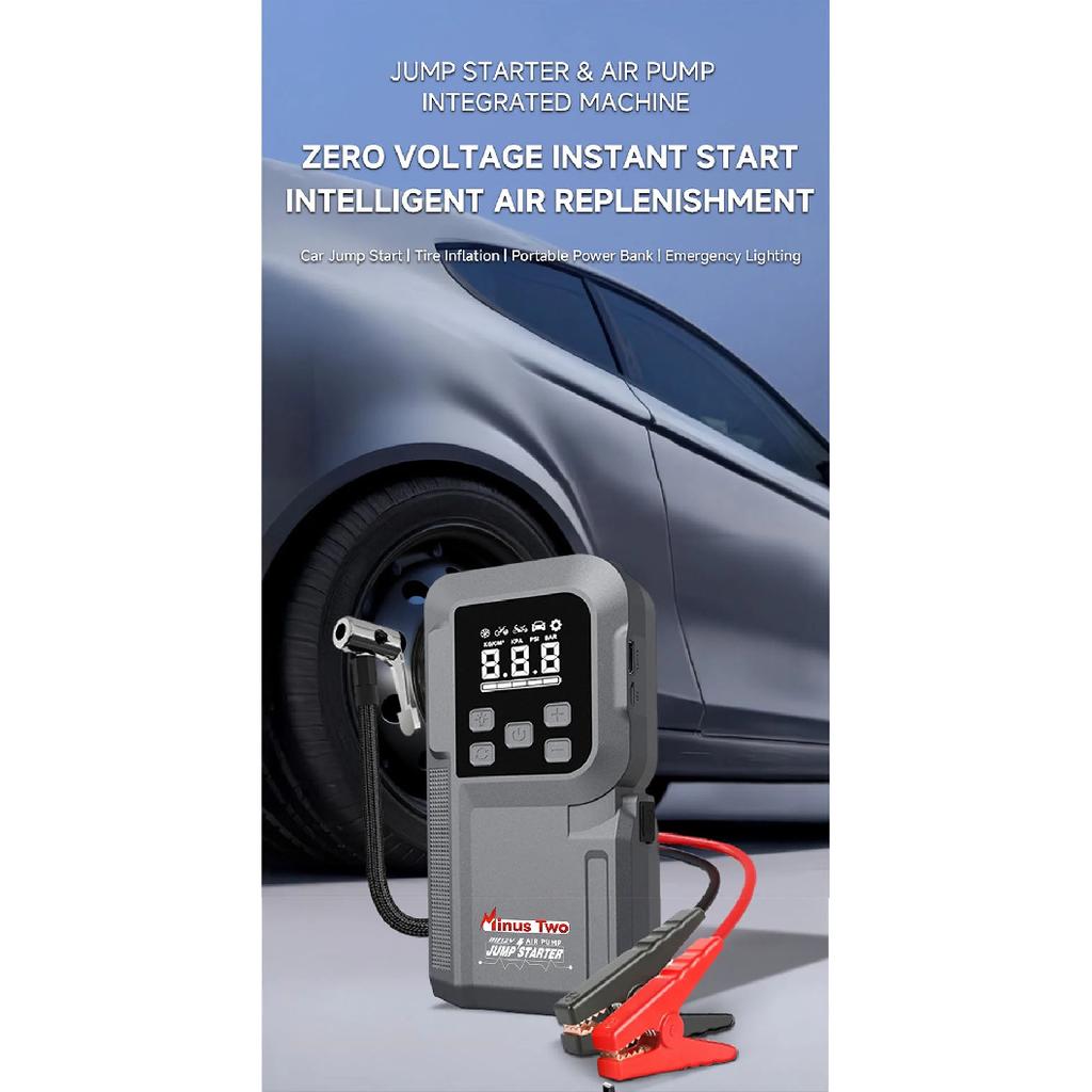 4-IN-1 Emergency Jump Starter 1000A, Car Battery Booster Power Bank with USB Quick Charge & LED Flashlight Auto Kit.