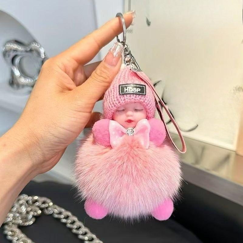 Fashion Beauty For Lady Lovely Girl Bag Pendant Plush Doll Car Key Chain Pendant