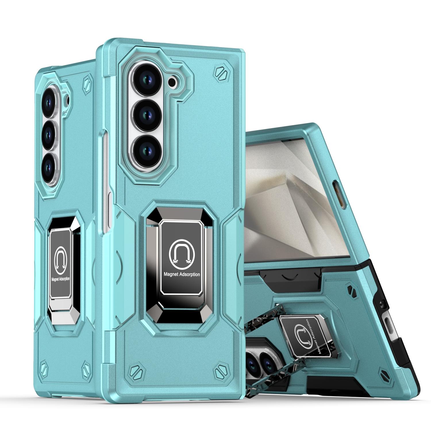 

Чохол Armor Heavy Duty Defender для Samsung Galaxy Z Fold 6 5 4 Протиударний чохол Металеве кільце Магнітна підставка Повний захисний чохол For Galaxy Z Fold 5 м ятний