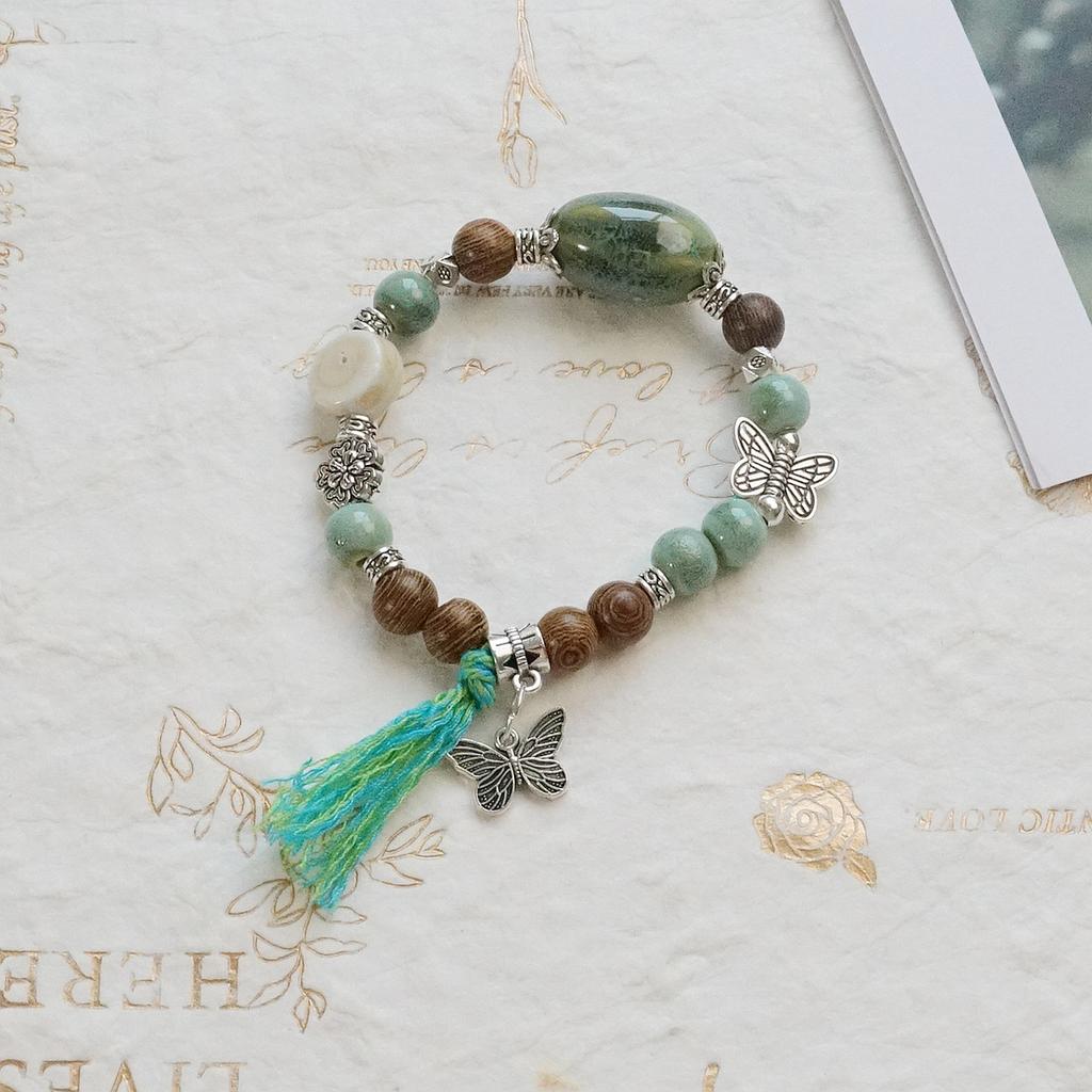 Hot-selling Summer Jingdezhen Original Fresh Ceramic Sweet Fringed Bracelet Jewelry with Bracelet Wholesale