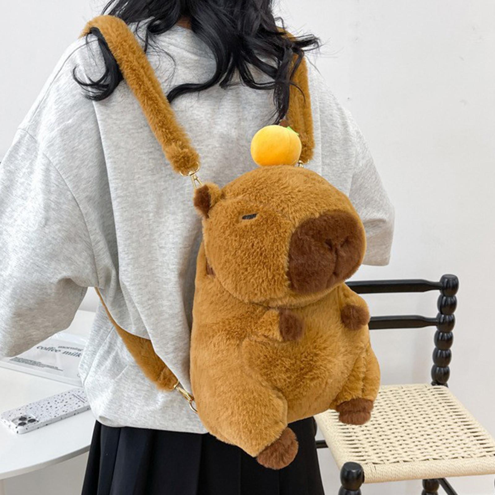 

Сумка через плечо, Милая мультяшная плюшевая кукольная сумка, Забавная сумка с изображением животных и фруктов One Size коричневый