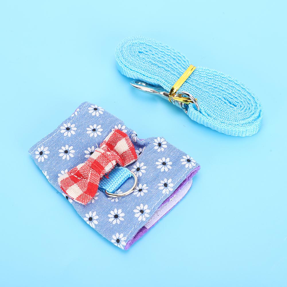 Small Animal Pet Leash Harness Set Breathable Chest Strap Traction Rope for Bunny Hamster Guinea PigXS