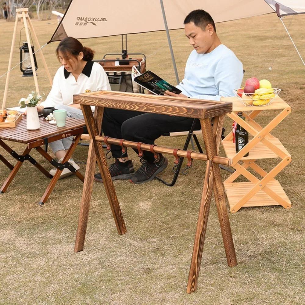Outdoor Camping Spices Rack Save Space Portable Folding Seasoning Holder Detachable Simple Balcony Flower Stand Barbecue Shelf