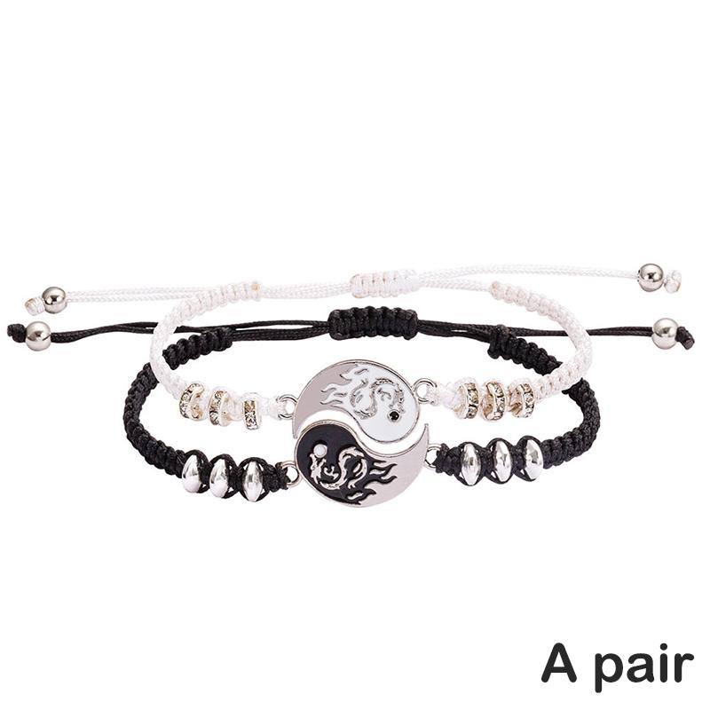 

1 Pair Yin And Yang Stitching Alloy Two Petals Pisces Couple Pendant Accessories A1